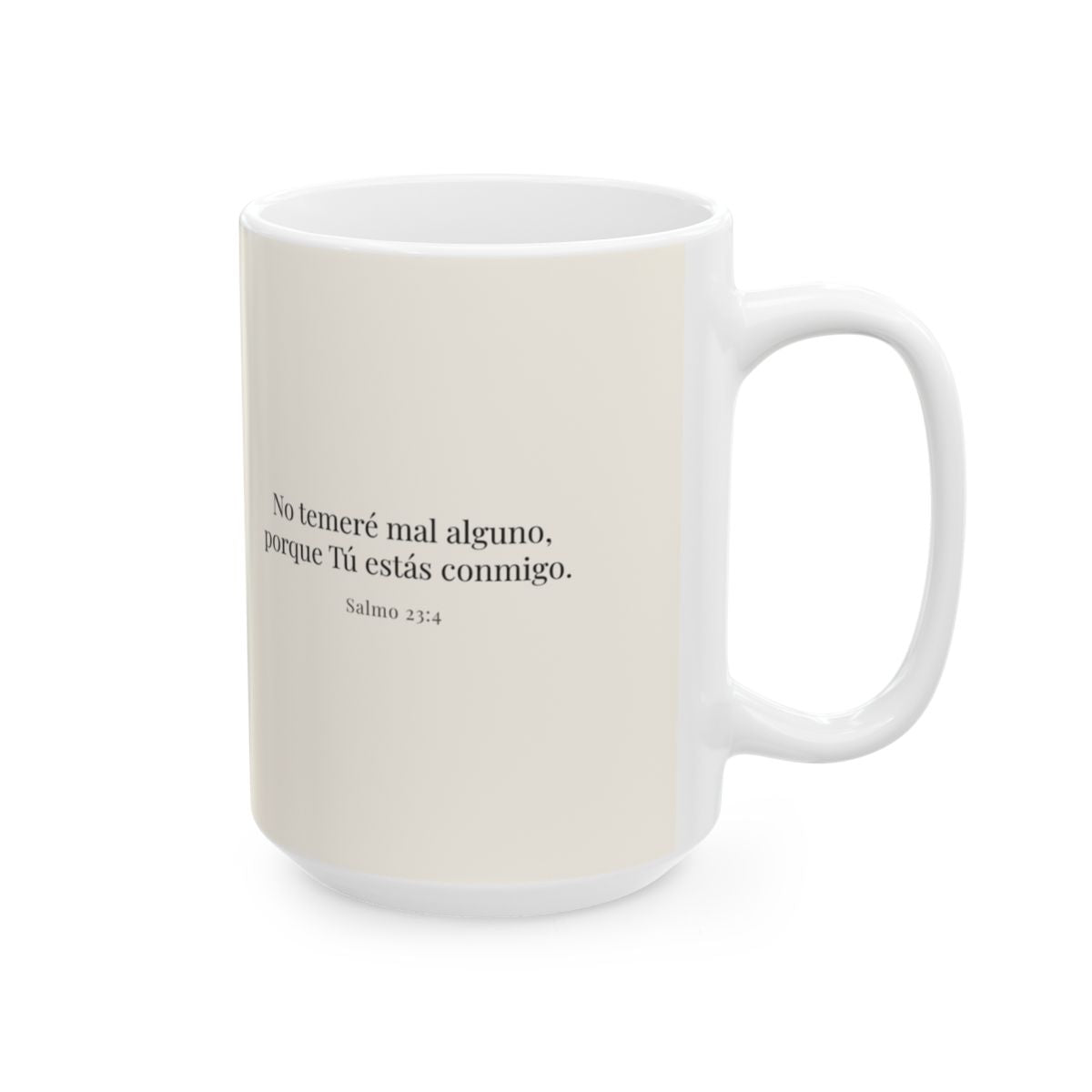 Aunque ande en valle de sombra, Tú estás conmigo | Taza bíblica para café | Salmo 23:4 — 15 oz · Cara bíblica