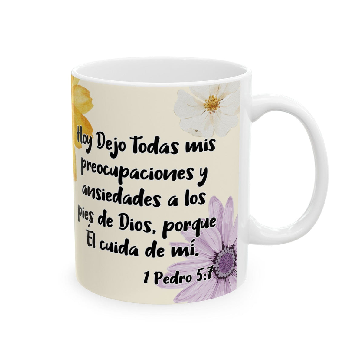 Taza Blanca de Fe: Un Día Sin Preocupaciones (11oz, 15oz) Mug Printify
