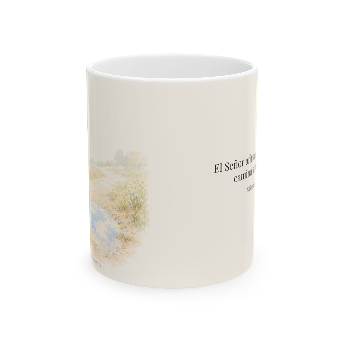 Dios camina a mi lado | Taza con arte cristiano | Salmo 37:23