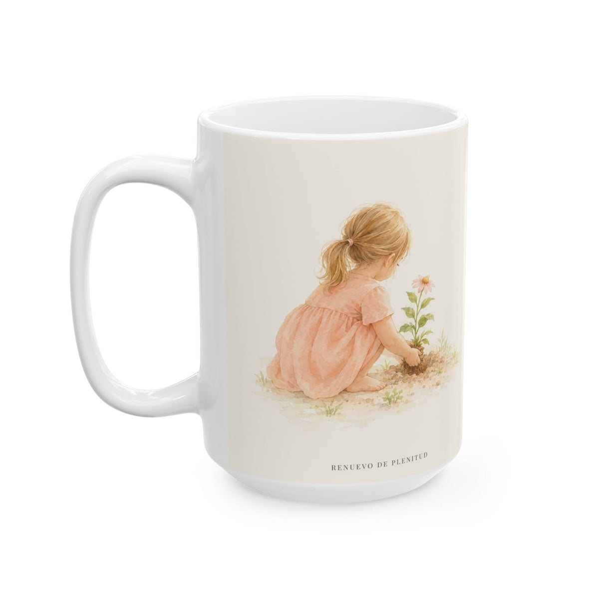 Dios me plantó aquí para florecer | Taza cristiana con frase devocional | Salmo 92:13-14