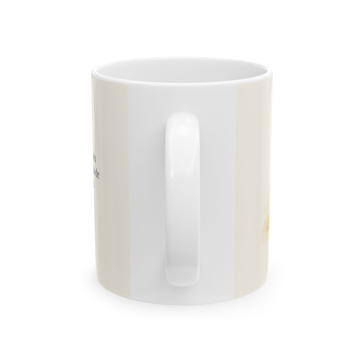 Felices los que pertenecen a Dios | Taza cristiana en dos tamaños | Mateo 5:8 — 11 oz · Vista posterior