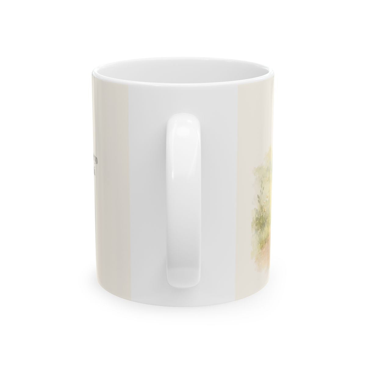 Mi Padre corrió a mi encuentro | Taza con arte cristiano | Lucas 15:24 — 11 oz · Vista posterior