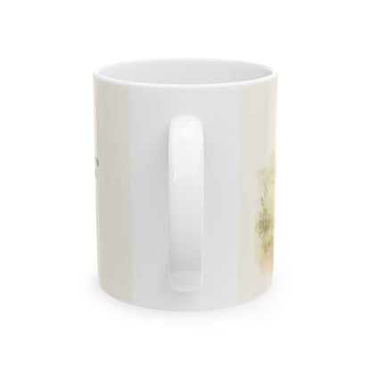 Mi Padre corrió a mi encuentro | Taza con arte cristiano | Lucas 15:24 — 11 oz · Vista posterior