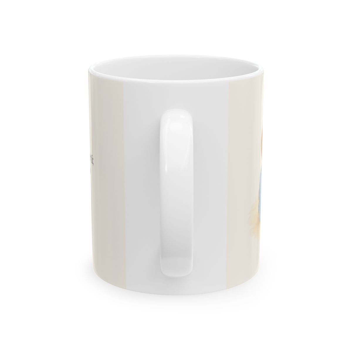 Jehová peleará por ti | Taza con arte cristiano | Éxodo 14:13 — 11 oz · Vista posterior