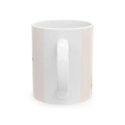 Él debe crecer, yo menguar | Taza bíblica de cerámica | Juan 3:30 — 11 oz · Vista posterior