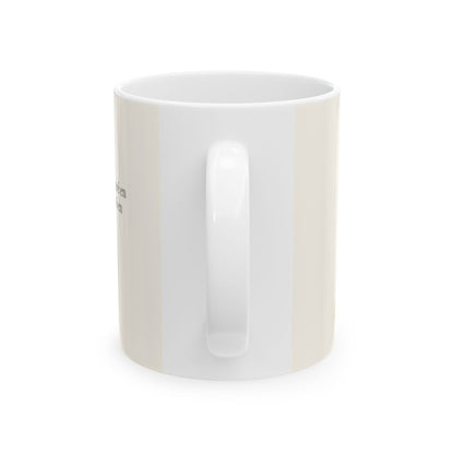 Con todo, yo me alegraré en Jehová | Taza devocional de fe | Habacuc 3:17-18 — 11 oz · Vista posterior