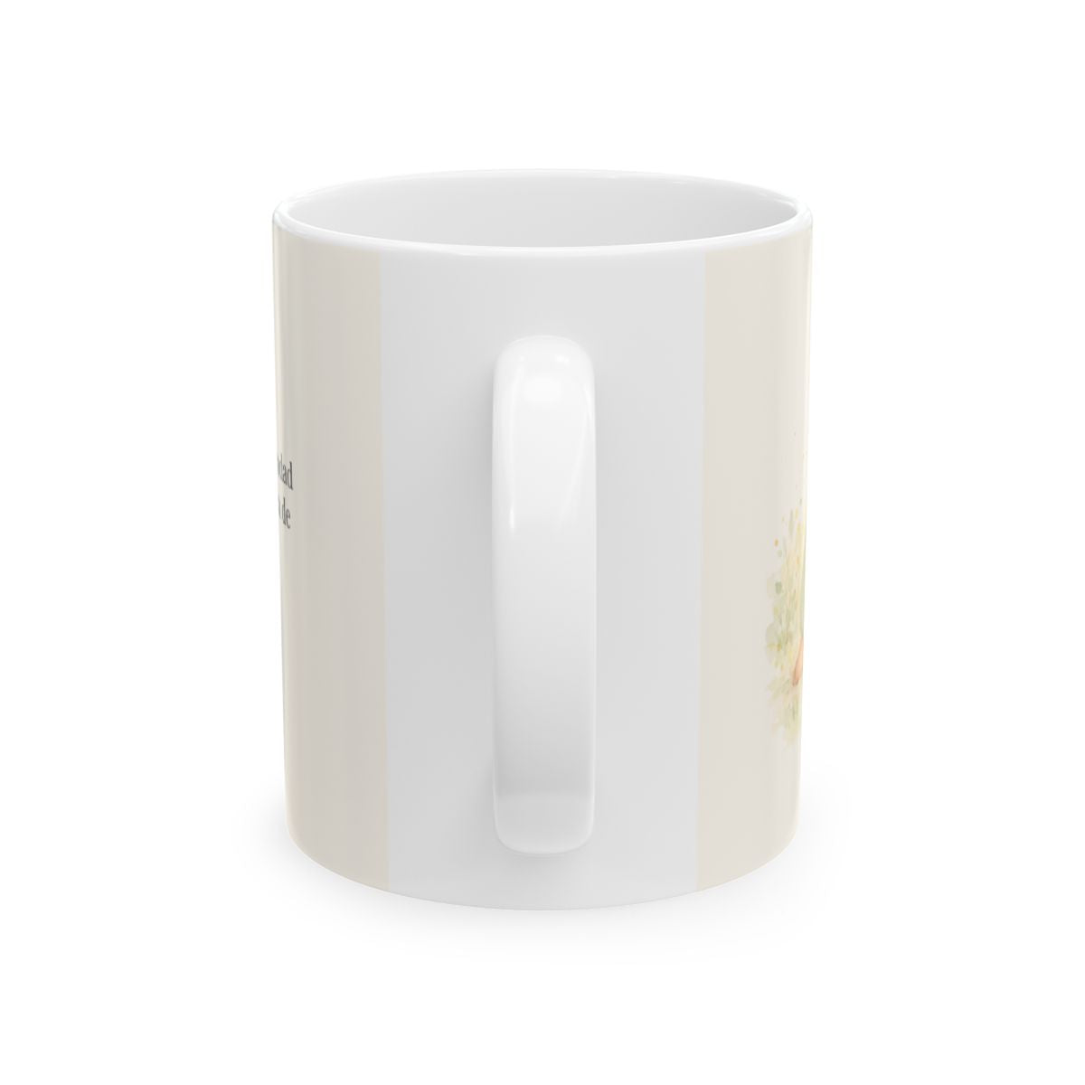 El Señor es bueno y yo veré su bondad | Taza bíblica de cerámica | Salmo 27:13 — 11 oz · Vista posterior