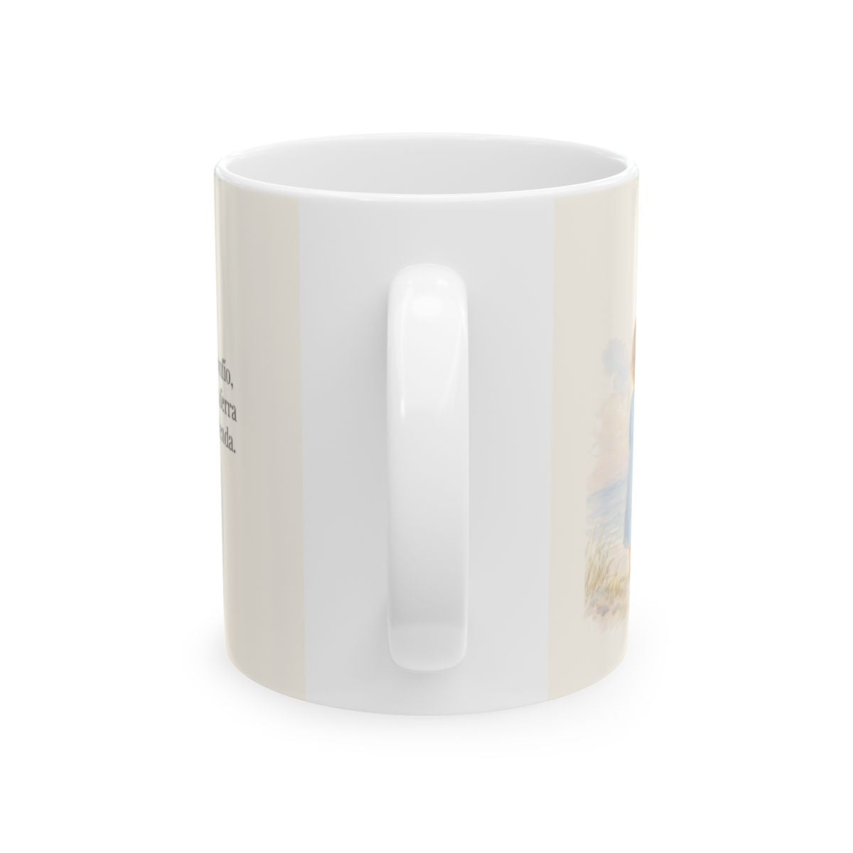 En Tu misericordia confío, Señor | Taza con arte cristiano | Salmo 13:1-2, 5 — 11 oz · Vista posterior