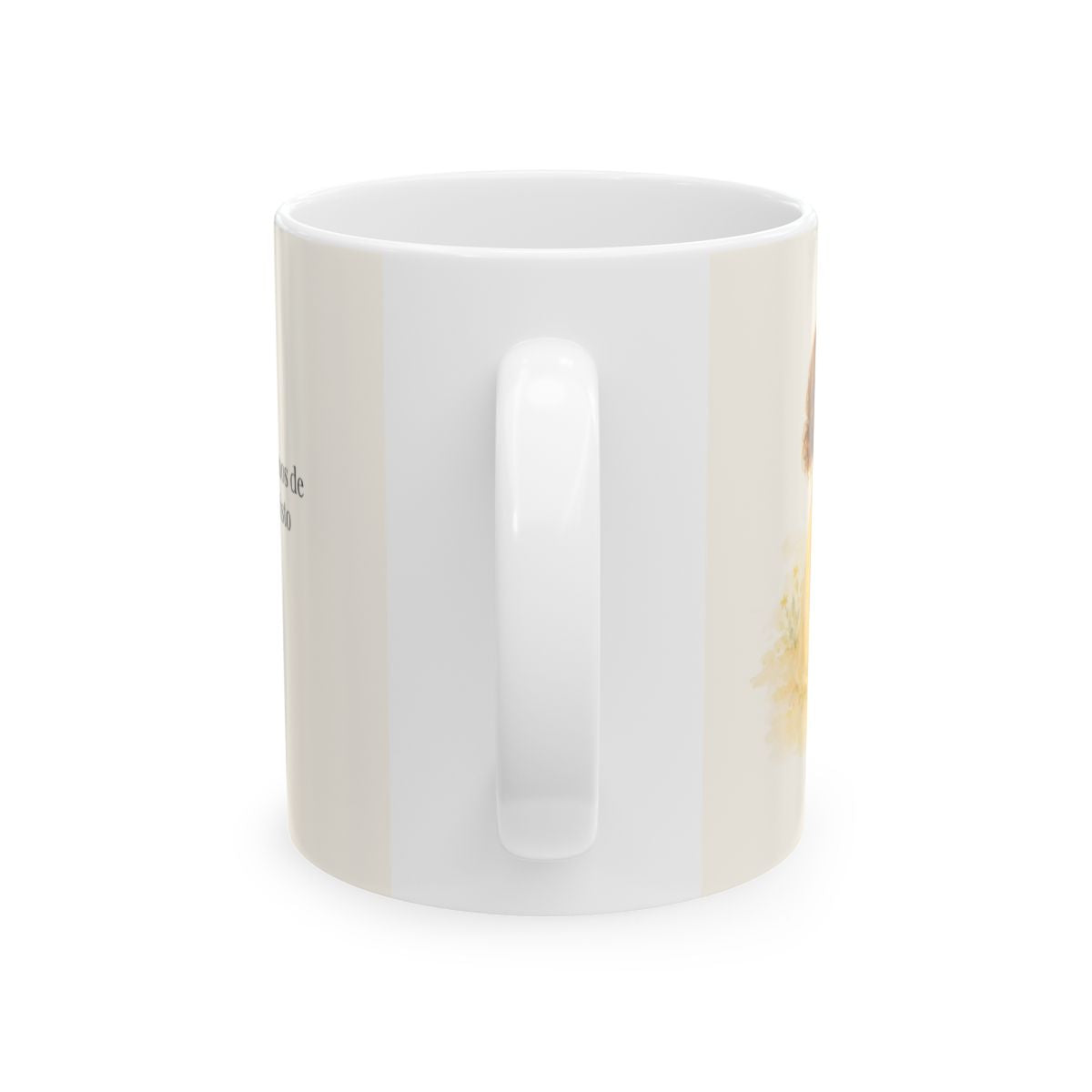 Somos obra de las manos de Dios | Taza con arte cristiano | Efesios 2:10 — 11 oz · Vista posterior