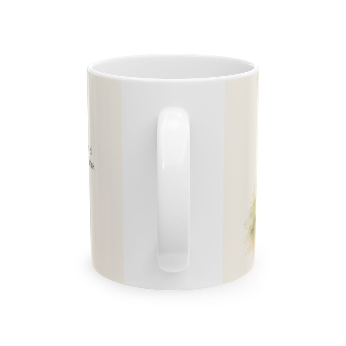 Él enderezará tus veredas | Taza bíblica de cerámica | Proverbios 3:5-6 — 11 oz · Vista posterior