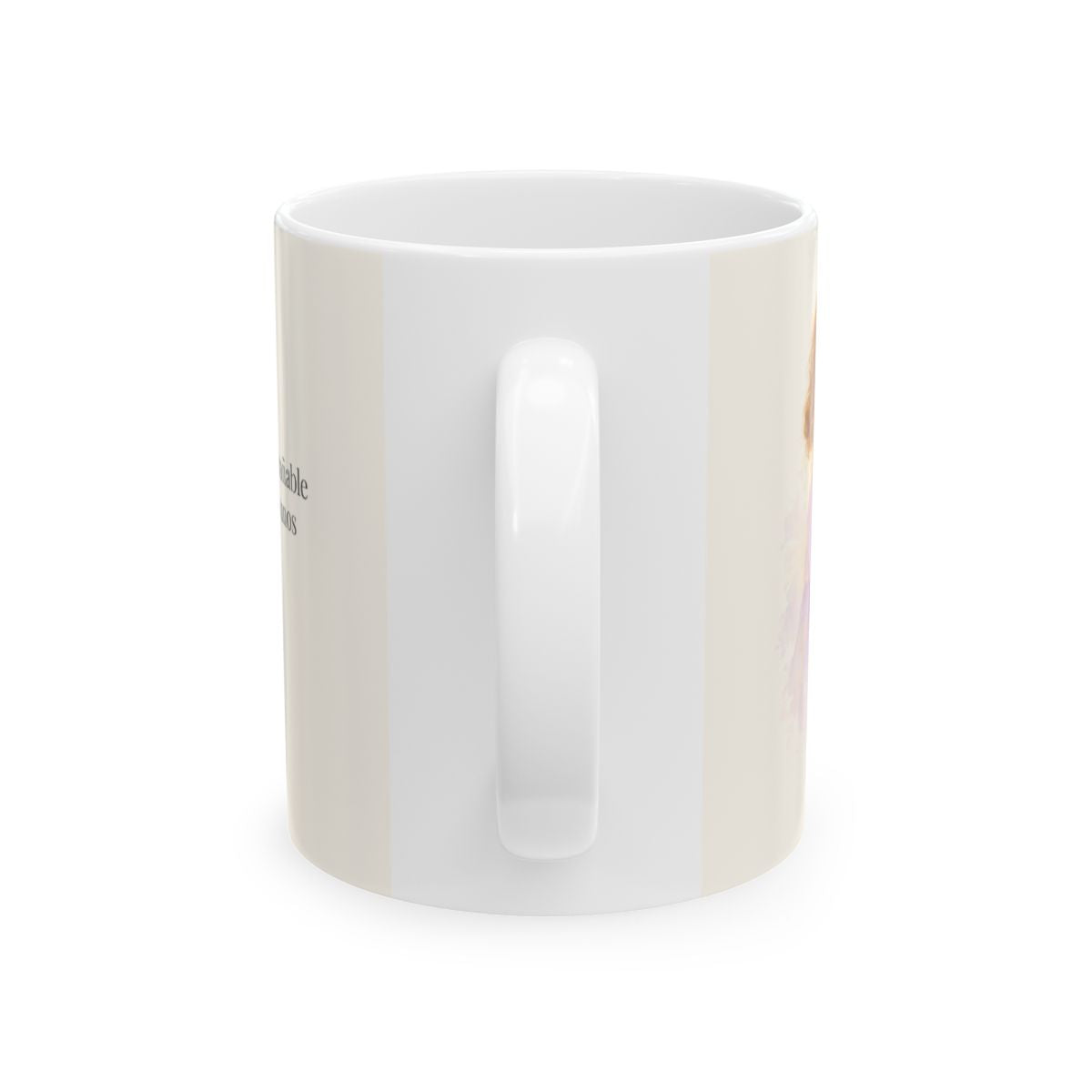 Tened un corazón entrañable | Taza bíblica de cerámica | Efesios 4:32 — 11 oz · Vista posterior