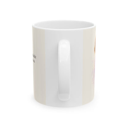 Tened un corazón entrañable | Taza bíblica de cerámica | Efesios 4:32 — 11 oz · Vista posterior
