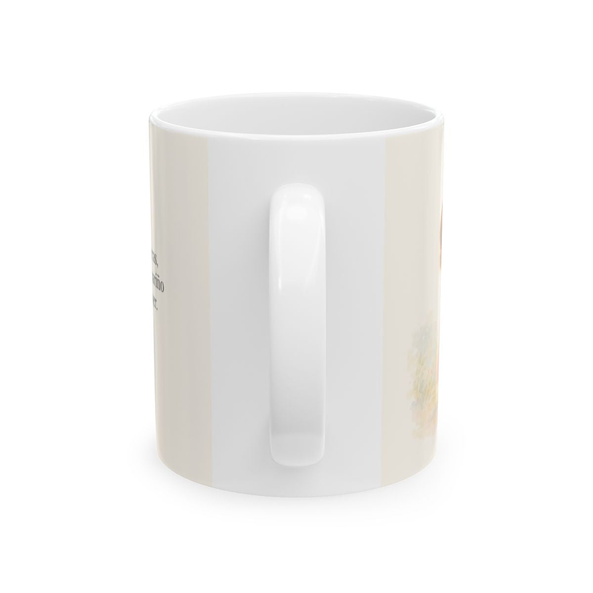 Dios ya me amaba desde antes | Taza de inspiración bíblica | Jeremías 1:5 — 11 oz · Vista posterior