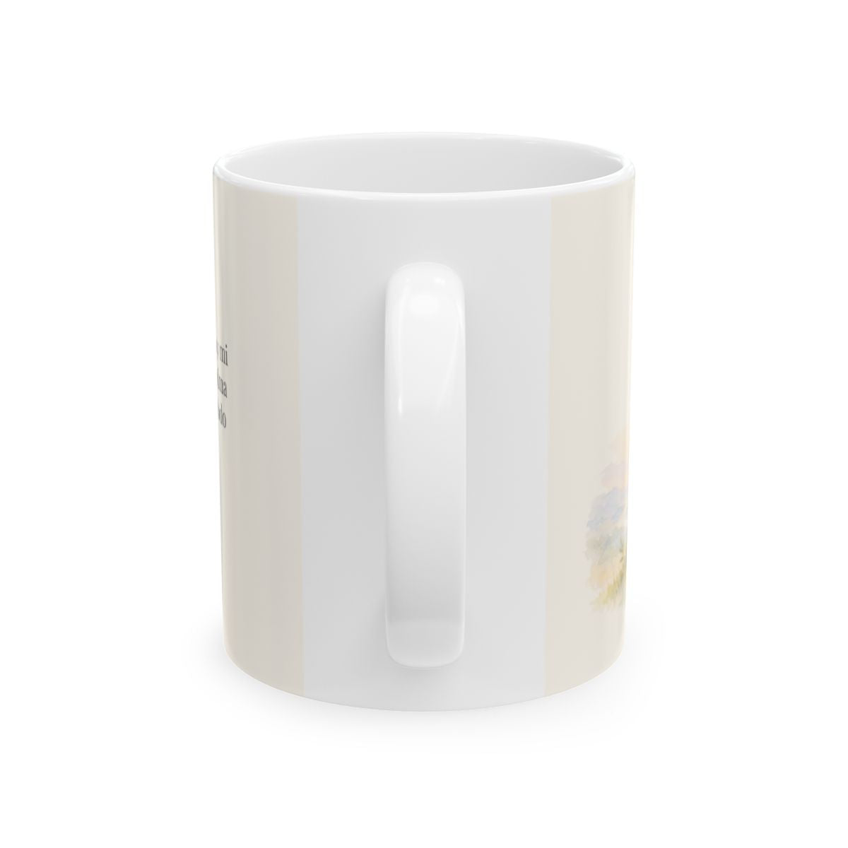 Solo Dios es mi roca y mi salvación | Taza cristiana en dos tamaños | Salmo 62:2 — 11 oz · Vista posterior