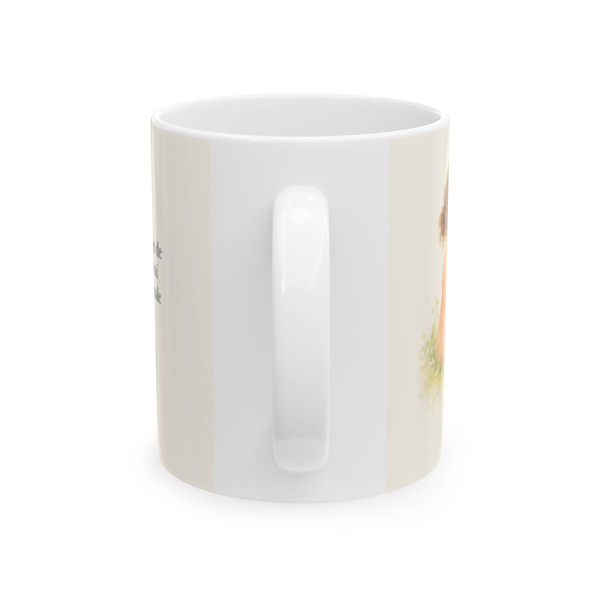 Dios de mi salvación, tú eres mi alegría | Taza de fe para cada mañana | Habacuc 3:17-18 — 11 oz · Vista posterior