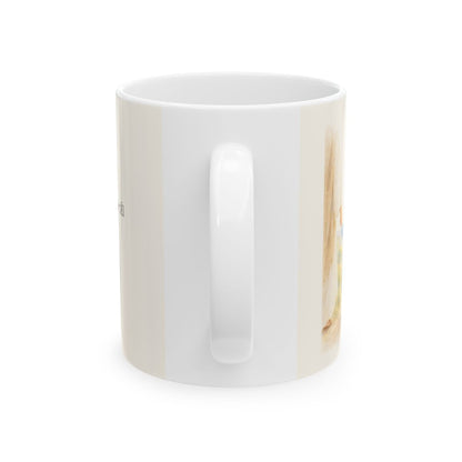 El Señor es mi pastor; Él me guía | Taza bíblica para café | Salmo 23:1 — 11 oz · Vista posterior