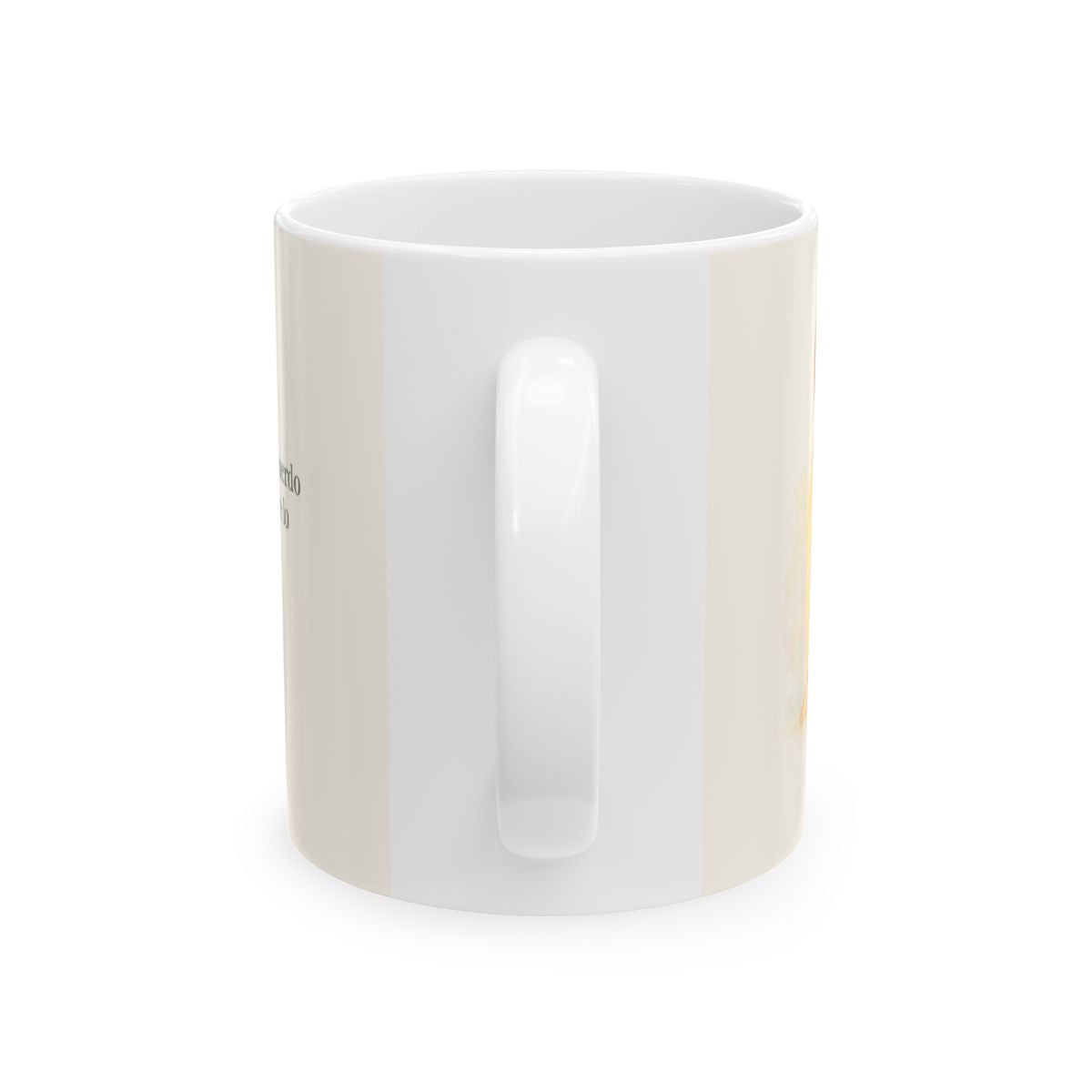 Donde dos se ponen de acuerdo | Taza devocional de fe | Mateo 18:19 — 11 oz · Vista posterior