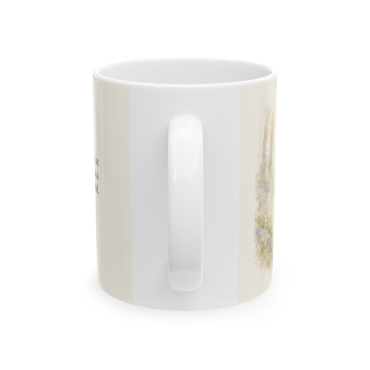 Si me falta sabiduría, Dios me la da | Taza de inspiración bíblica | Santiago 1:5 — 11 oz · Vista posterior