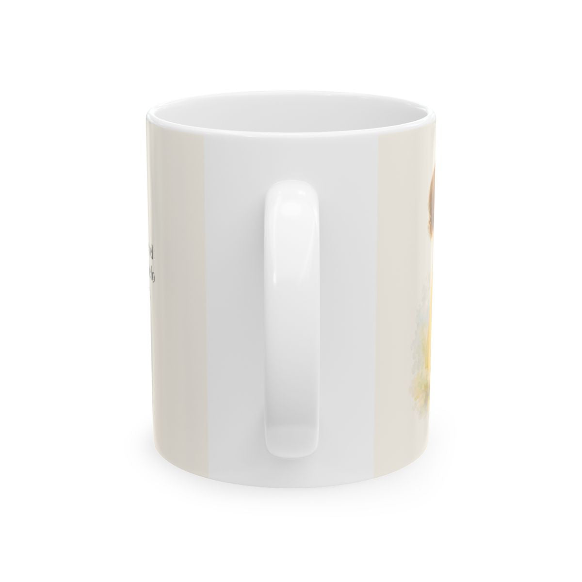 Dios se deja ver por el corazón sencillo | Taza de inspiración bíblica | Mateo 5:8 — 11 oz · Vista posterior