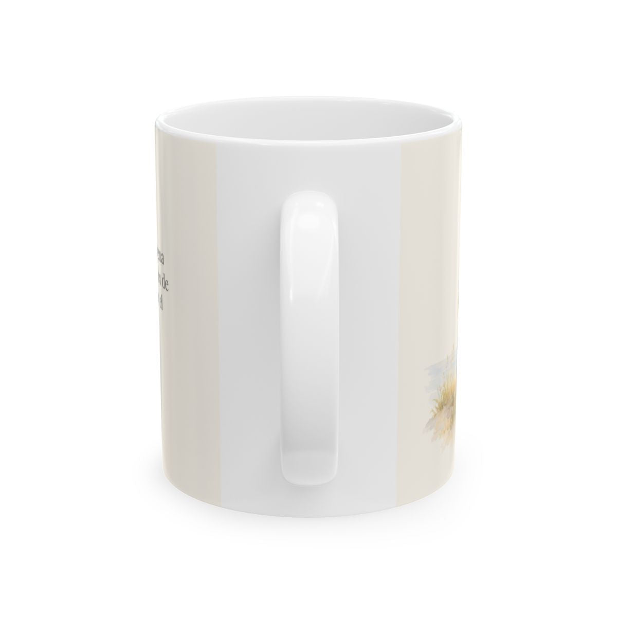 La voz de Jehová truena sobre las aguas | Taza cristiana para regalar | Salmo 29:3-4 — 11 oz · Vista posterior