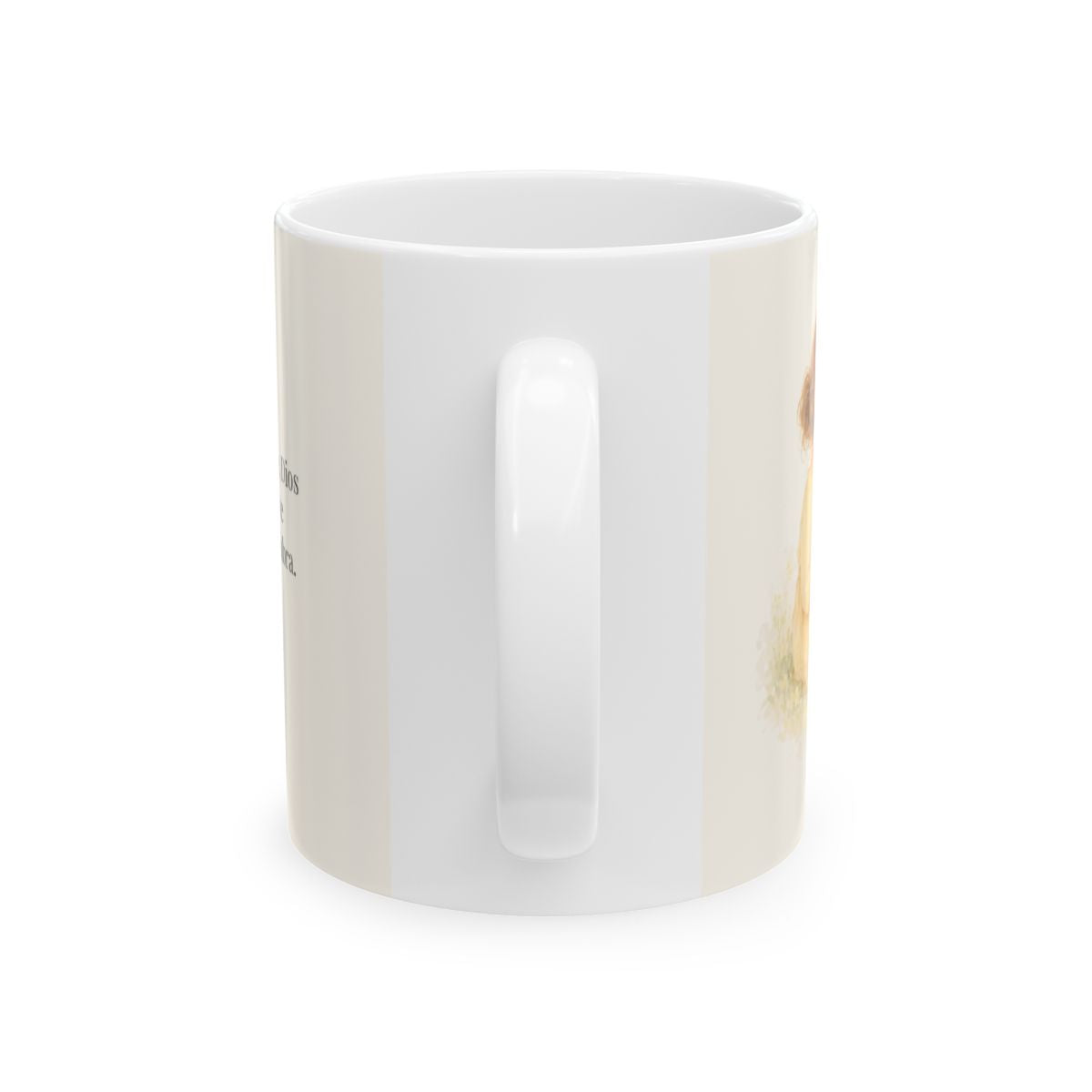 Jehová es el Dios que mantiene su palabra | Taza cristiana con frase devocional | Malaquías 3:6 — 11 oz · Vista posterior