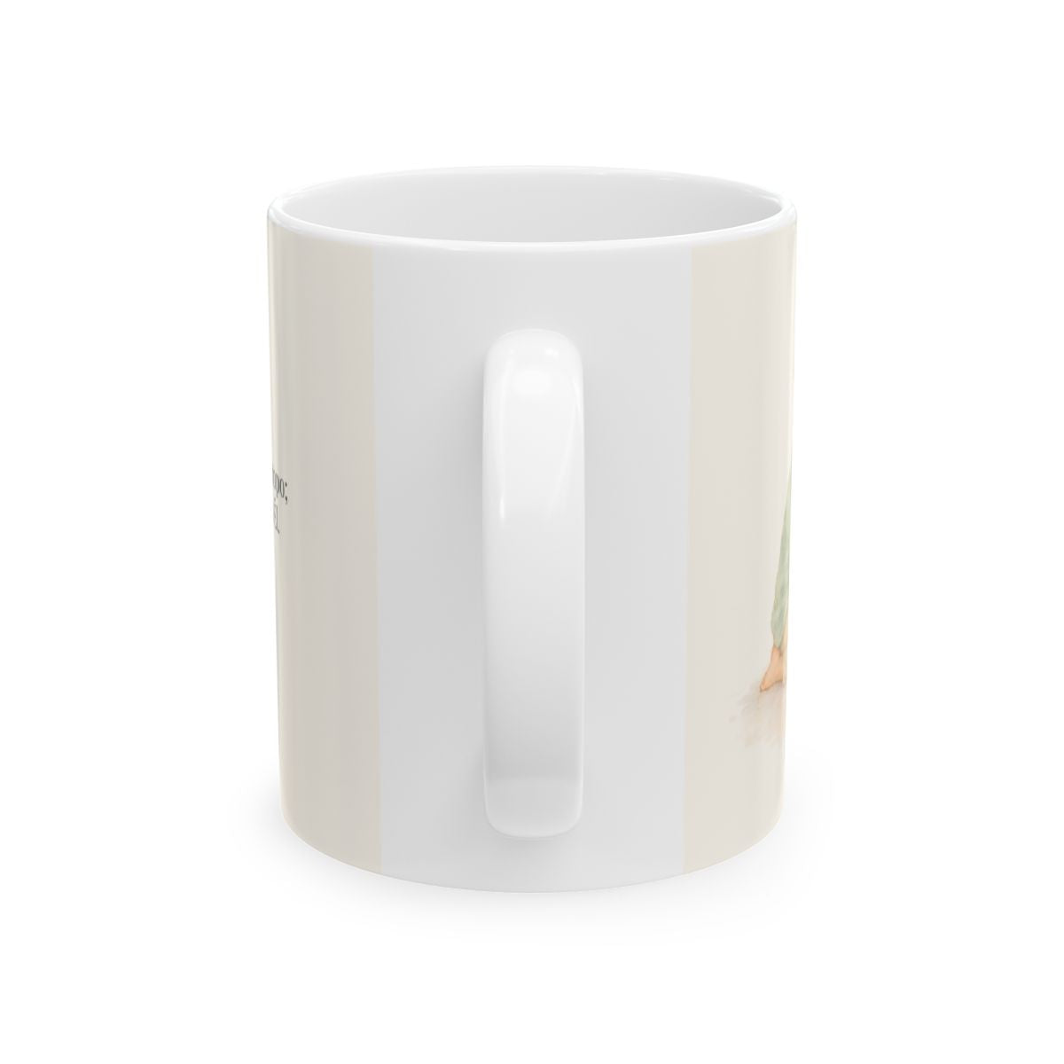 El Señor nunca llega tarde | Taza de inspiración bíblica | Salmo 27:14 — 11 oz · Vista posterior