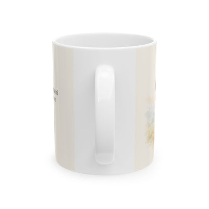 Dios conoce mi corazón mejor que yo mismo | Taza cristiana con frase devocional | Romanos 8:26 — 11 oz · Vista posterior