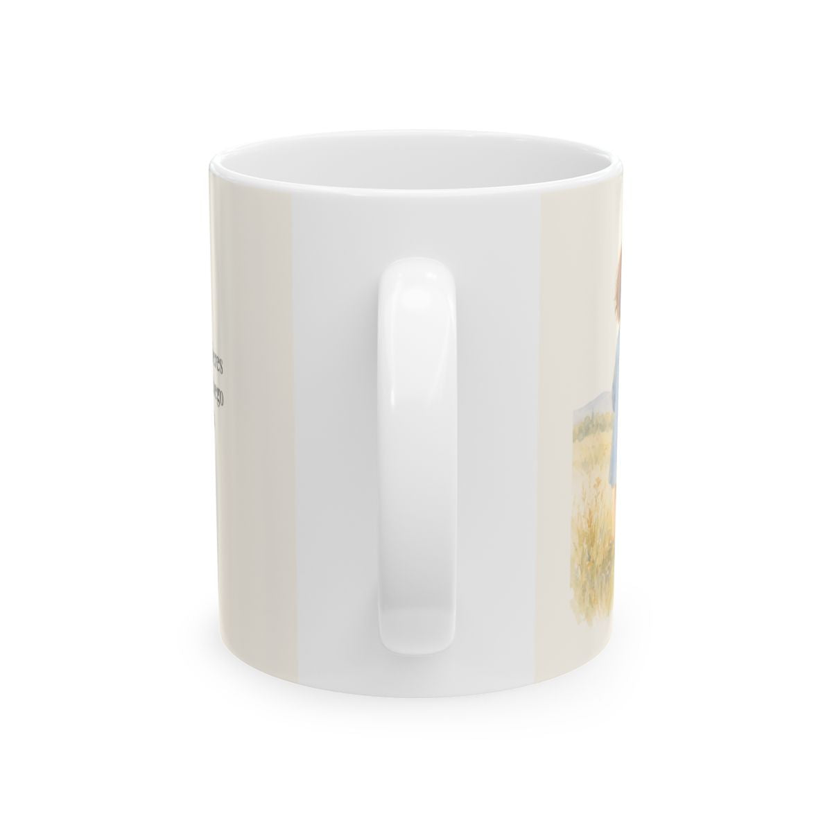 El Señor me pregunta: ¿quieres ser sano? | Taza bíblica de cerámica | Juan 5:6 — 11 oz · Vista posterior