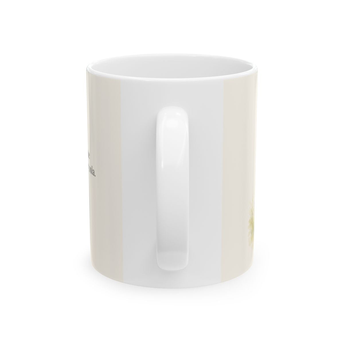 El Señor responde tarde, mañana y a mediodía | Taza devocional de fe | Salmo 55:17 — 11 oz · Vista posterior