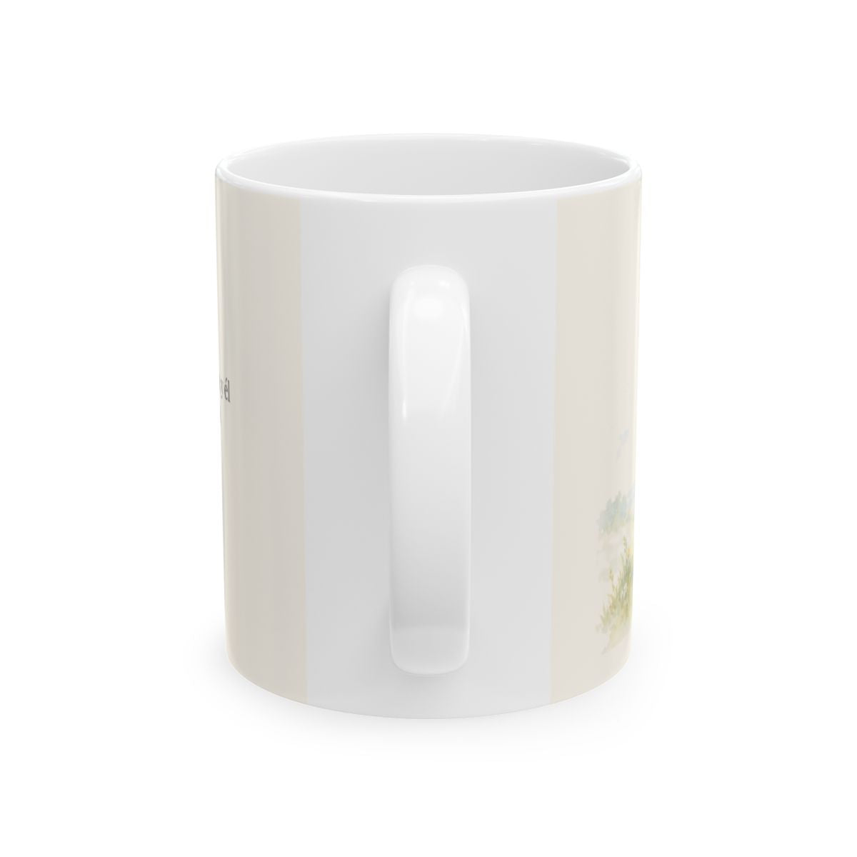 El Padre me da su apellido | Taza devocional de fe | 1 Juan 3:1 — 11 oz · Vista posterior