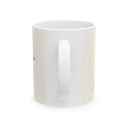 Vivimos confiados en el Señor | Taza con arte cristiano | 2 Corintios 5:7 — 11 oz · Vista posterior