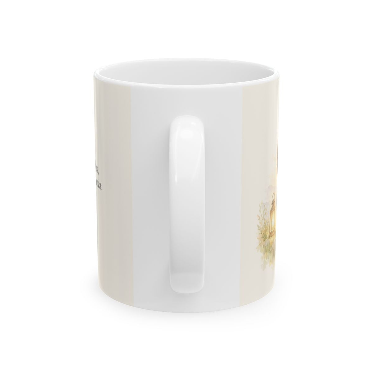 Aún he de alabar a mi Dios | Taza cristiana en dos tamaños | Salmo 42:5 — 11 oz · Vista posterior