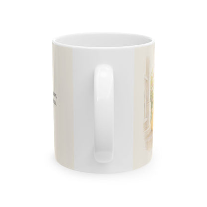 Jehová ordena mis pasos | Taza de inspiración bíblica | Salmo 37:23 — 11 oz · Vista posterior