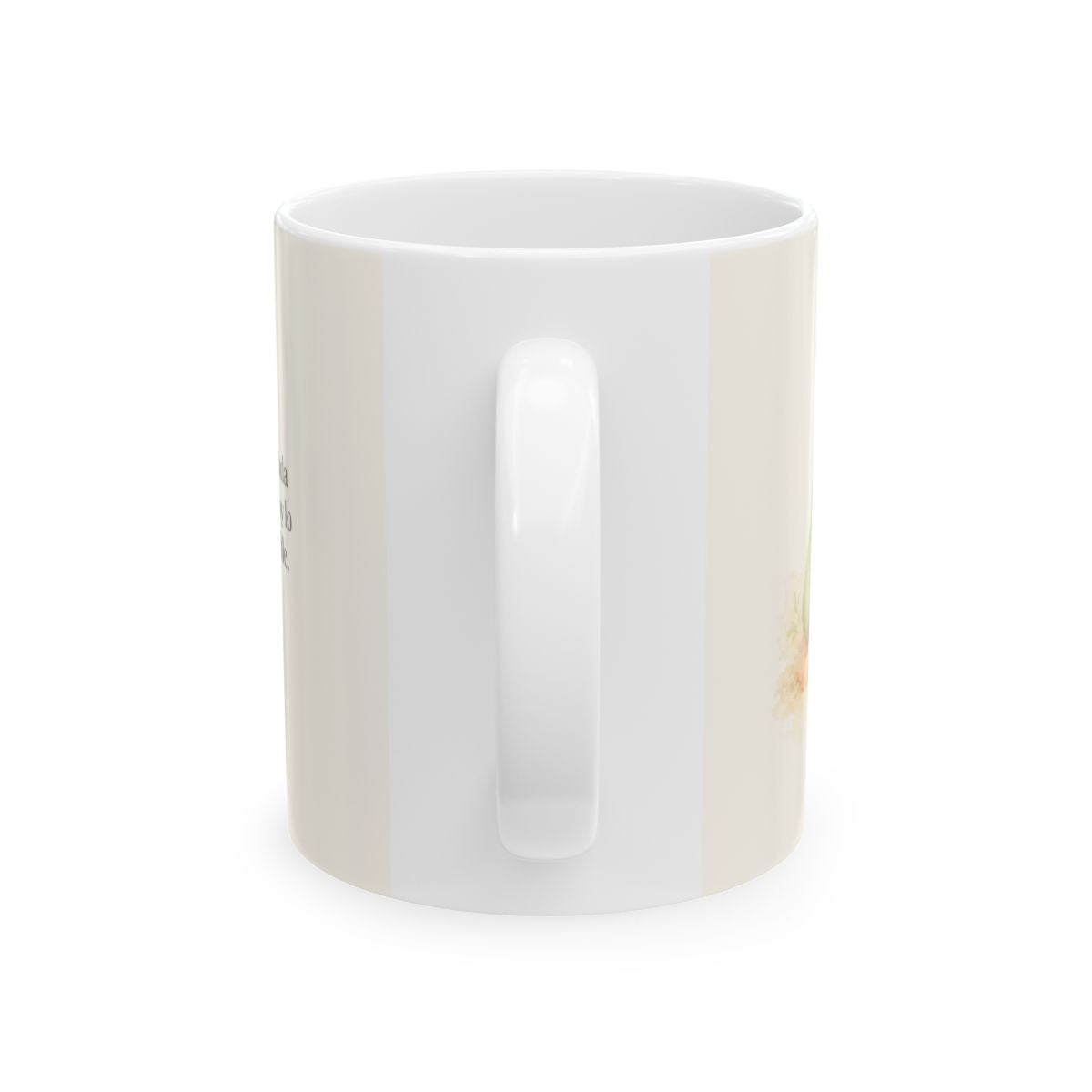 Nada hay imposible para Dios | Taza devocional de fe | Mateo 17:20 — 11 oz · Vista posterior