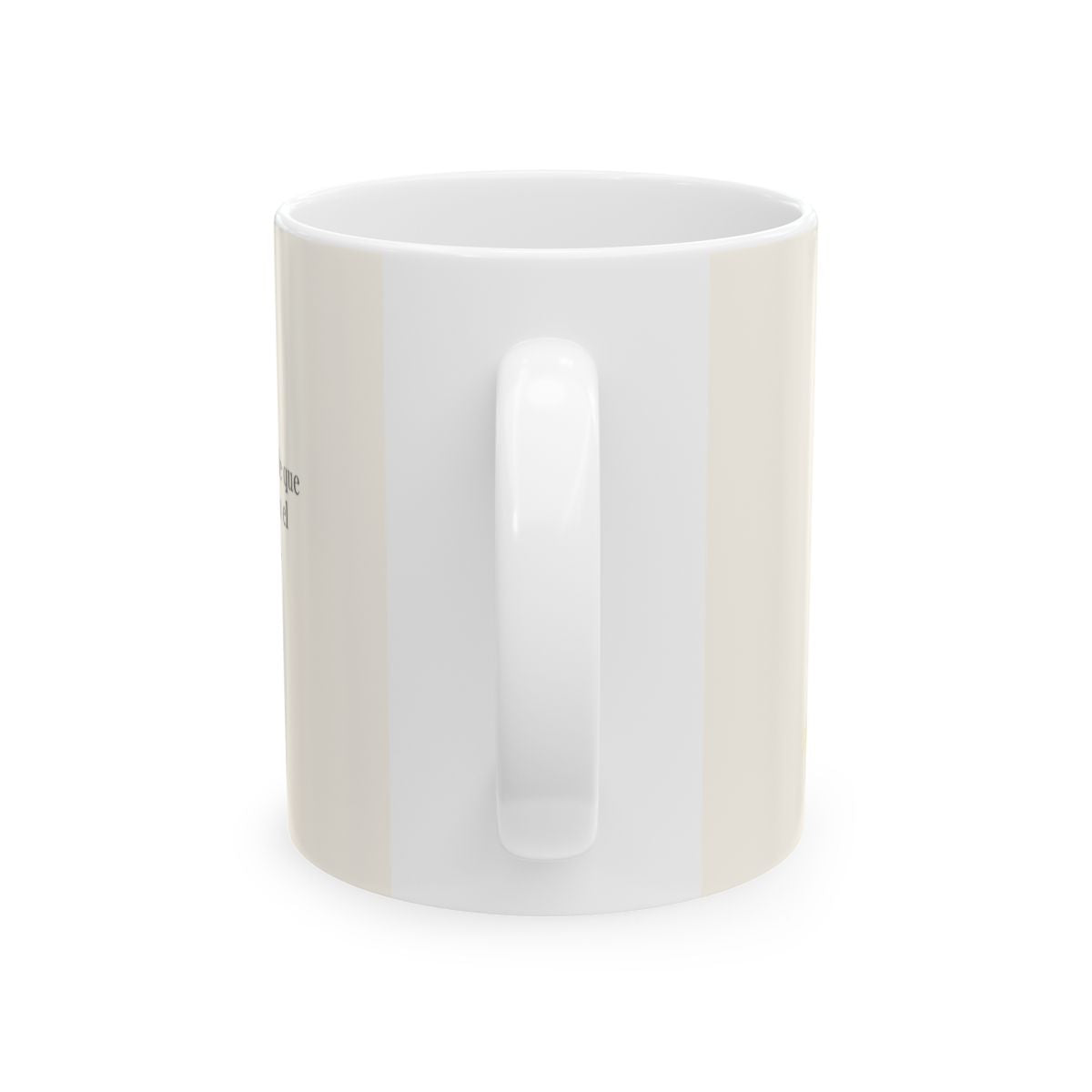 Mi Dios es más grande que mi angustia | Taza de inspiración bíblica | Salmo 121:1-2 — 11 oz · Vista posterior
