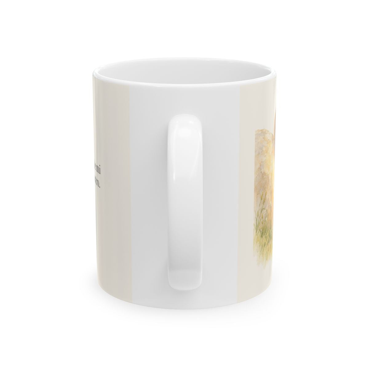 Dios es el sostén de mi vida | Taza de fe para cada mañana | Salmo 42:5 — 11 oz · Vista posterior