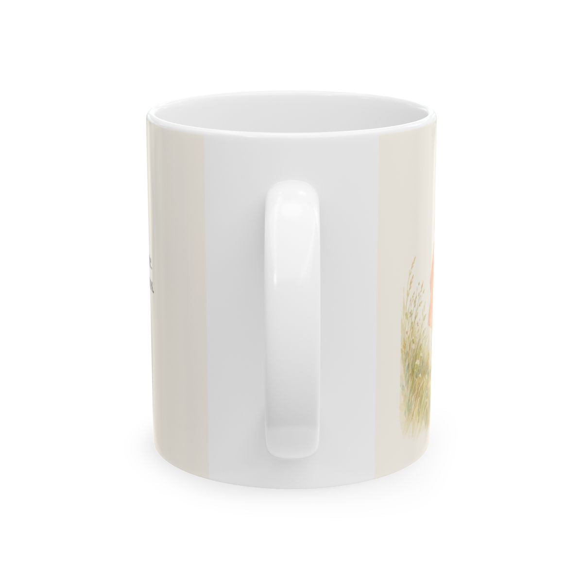 El Señor te sostiene | Taza cristiana para regalar | Salmo 55:22 — 11 oz · Vista posterior