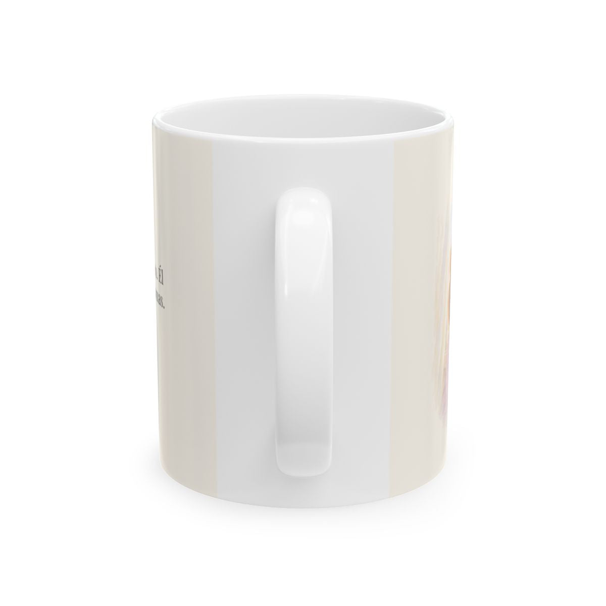 Dios te dará descanso | Taza cristiana para regalar | Salmo 55:22 — 11 oz · Vista posterior
