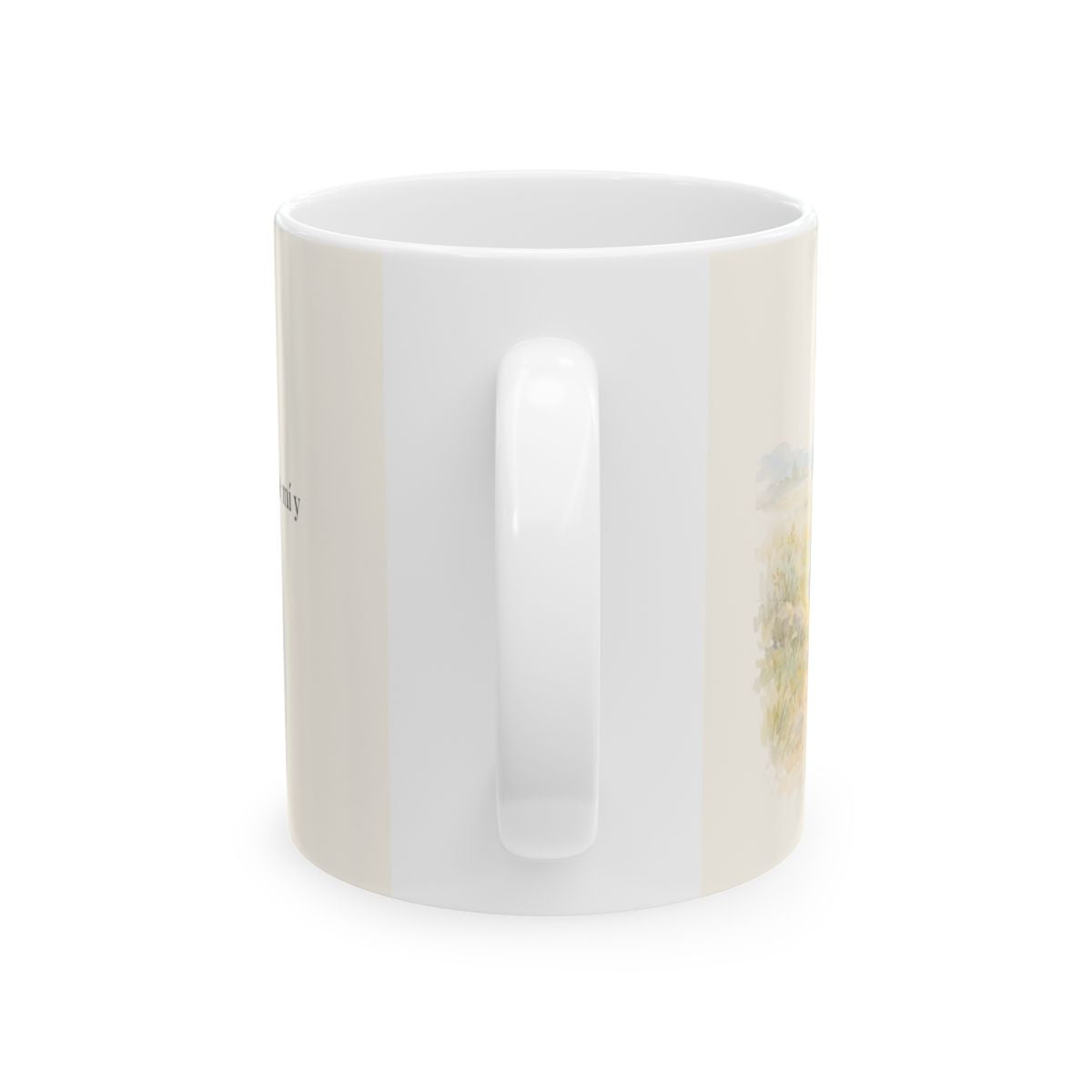 El Señor va delante de mí | Taza devocional de fe | Salmo 27:1 — 11 oz · Vista posterior