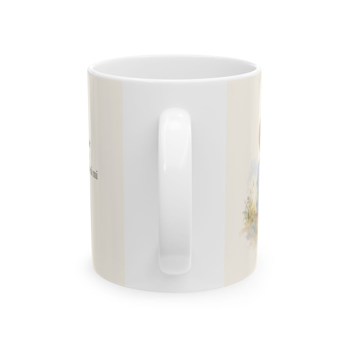 La paz de Dios cuida mi corazón | Taza con arte cristiano | Filipenses 4:7 — 11 oz · Vista posterior