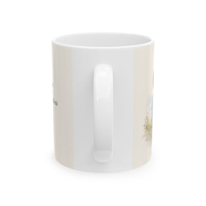 La paz de Dios cuida mi corazón | Taza con arte cristiano | Filipenses 4:7 — 11 oz · Vista posterior