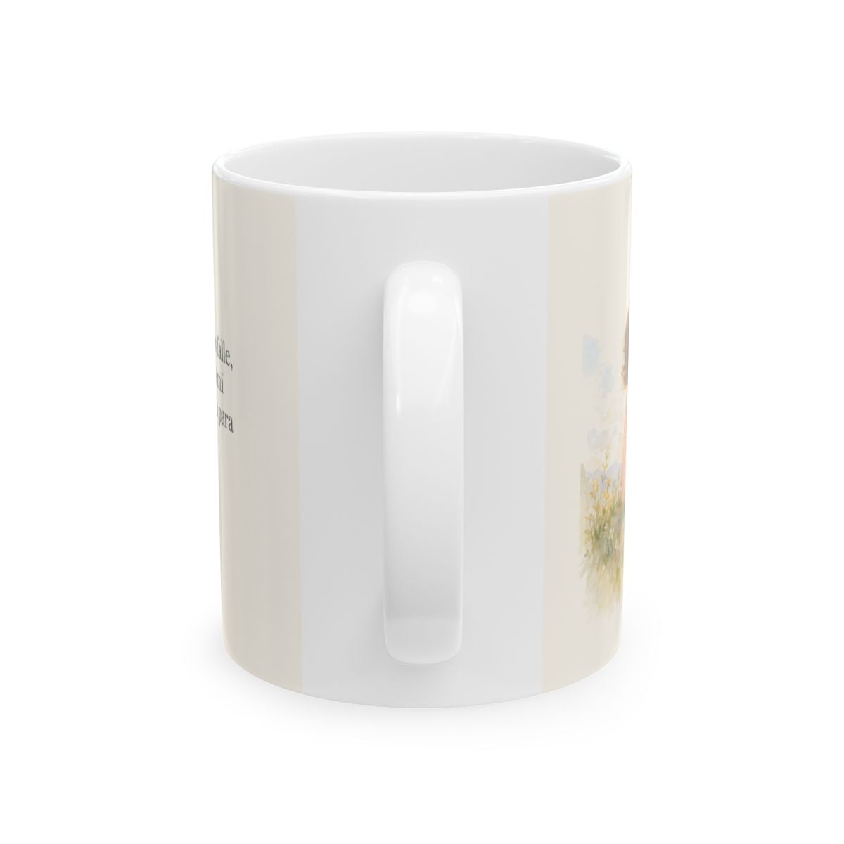 Dios es la fuerza de mi corazón | Taza cristiana con frase devocional | Salmo 73:26 — 11 oz · Vista posterior