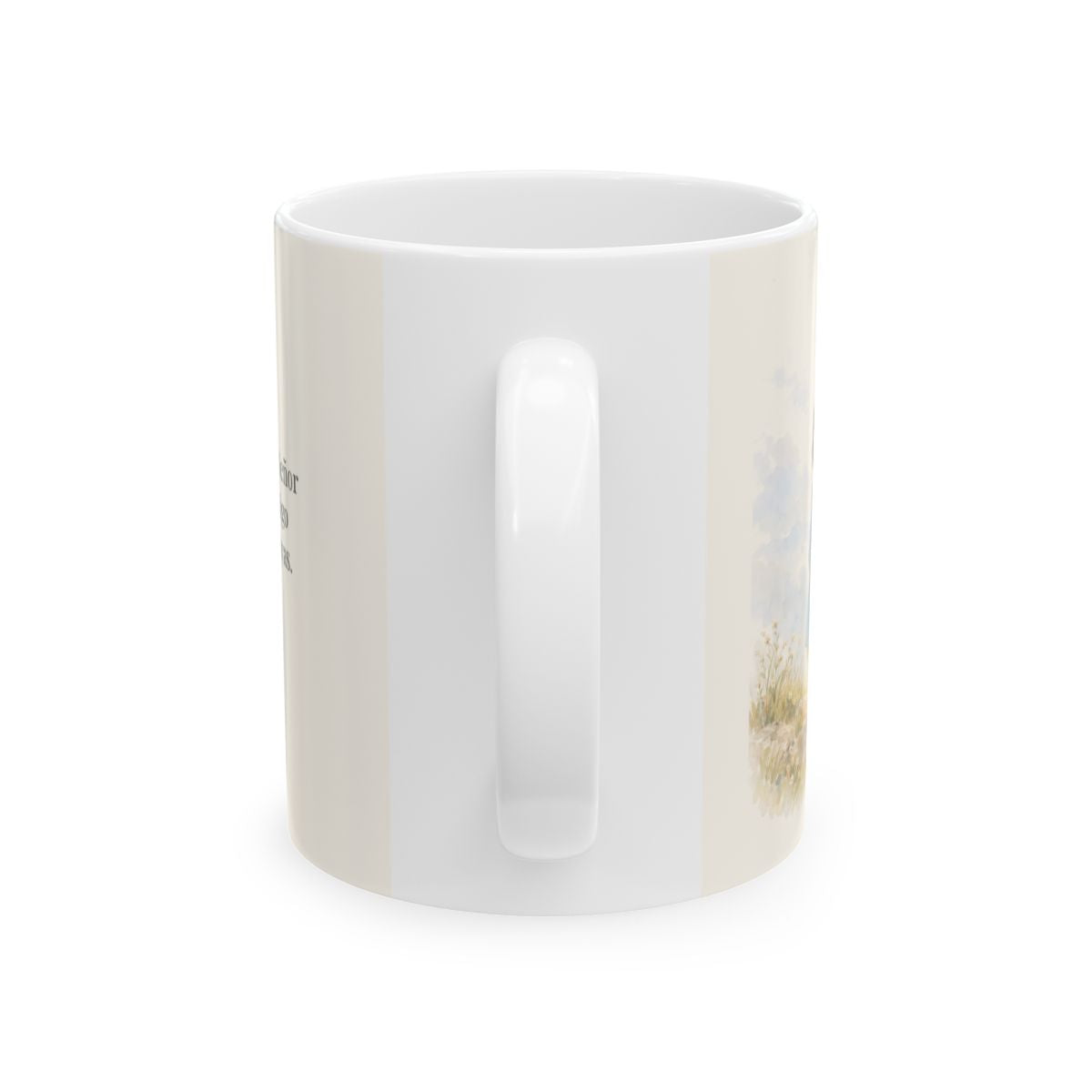 Jehová tu Dios estará contigo | Taza bíblica para café | Josué 1:9 — 11 oz · Vista posterior