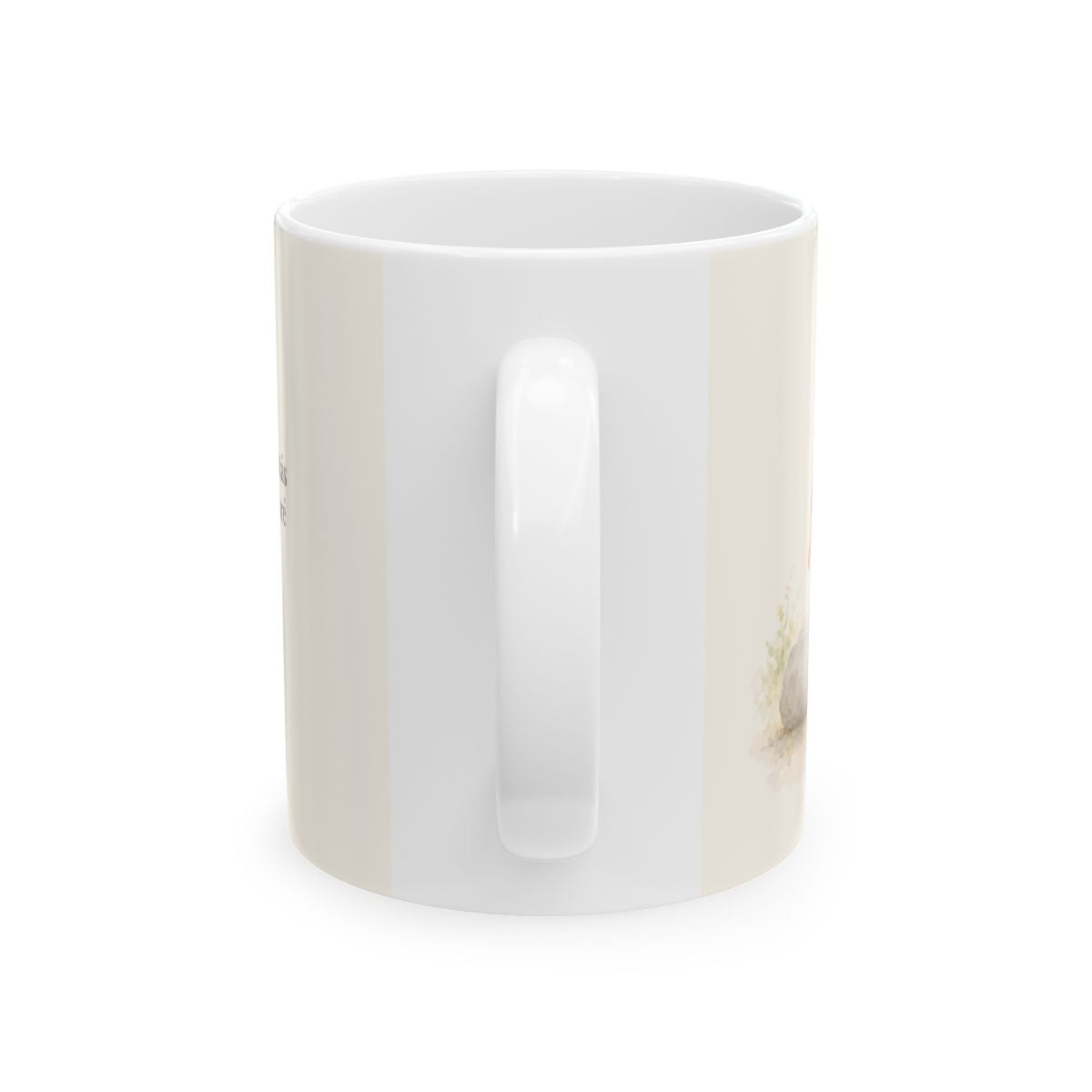 Ven a mí y yo te haré descansar | Taza con arte cristiano | Mateo 11:28 — 11 oz · Vista posterior