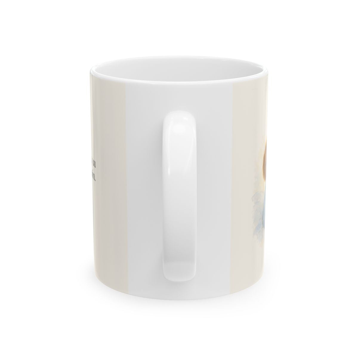 El Señor está cerca de mí | Taza de inspiración bíblica | Filipenses 4:7 — 11 oz · Vista posterior