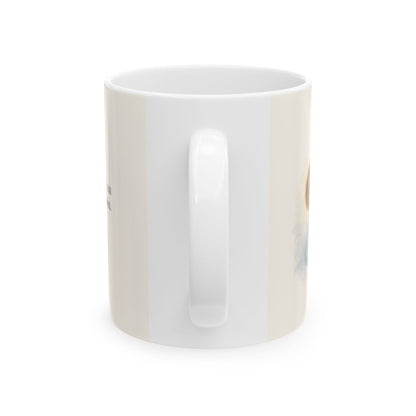 El Señor está cerca de mí | Taza de inspiración bíblica | Filipenses 4:7 — 11 oz · Vista posterior