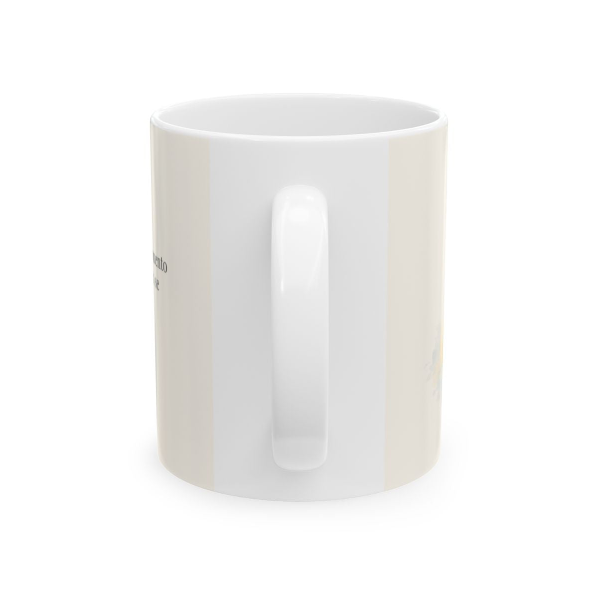 El Señor conoce el momento justo | Taza de fe para cada mañana | Eclesiastés 3:11 — 11 oz · Vista posterior