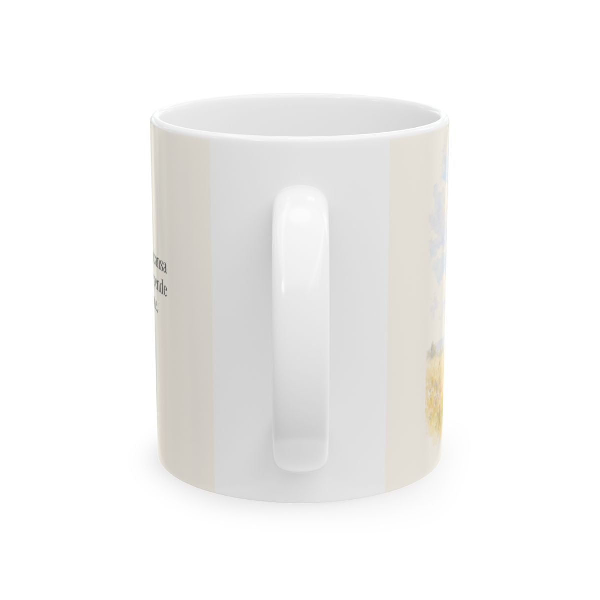 En Dios solamente descansa mi alma | Taza de fe para cada mañana | Salmo 62:1 — 11 oz · Vista posterior