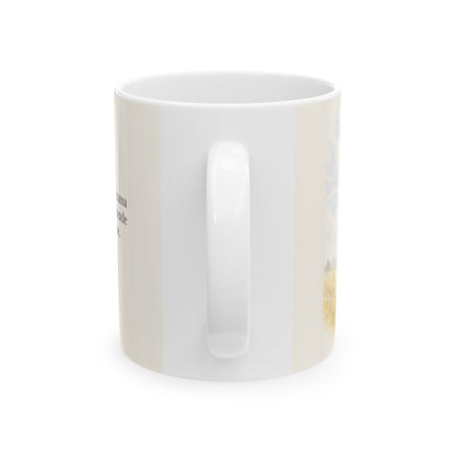 En Dios solamente descansa mi alma | Taza de fe para cada mañana | Salmo 62:1 — 11 oz · Vista posterior
