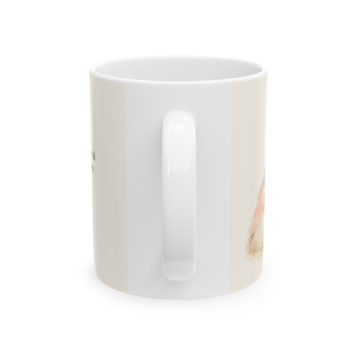 Jehová es mi roca y mi fortaleza | Taza con arte cristiano | Salmo 18:2 — 11 oz · Vista posterior
